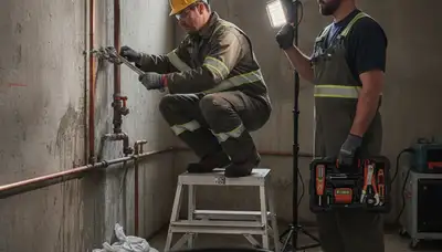 Emergency plumber repairing pipes in Charlotte, NC for urgent leak and burst pipe service
