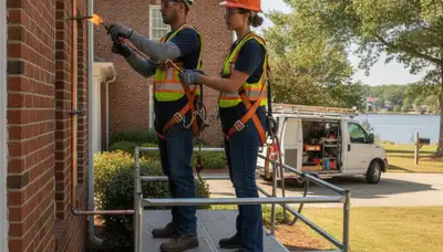 Plumbing repair technician serving Charlotte, NC for leak and pipe repair services