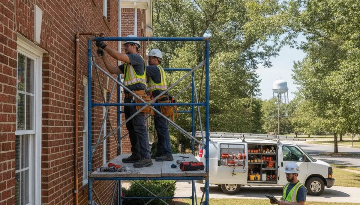 Charlotte NC plumbing repair service technician handling residential pipe repair for a local customer