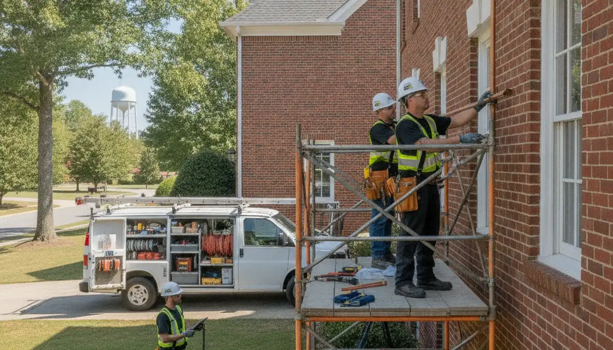 Plumbing repair service truck in Charlotte, NC for emergency leak and pipe repair calls