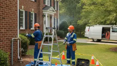Charlotte, NC plumbing repair service team handling residential leak repairs and drain cleaning