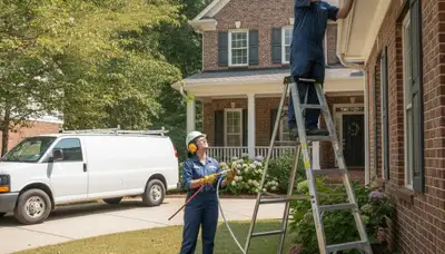 Charlotte, NC plumbing repair technician servicing a residential pipe leak