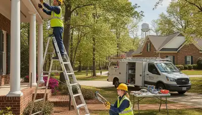 Charlotte, NC plumbing repair technician servicing a residential plumbing system
