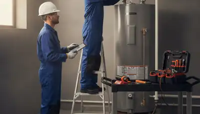 Charlotte, NC plumber repairing a water heater for reliable home plumbing service